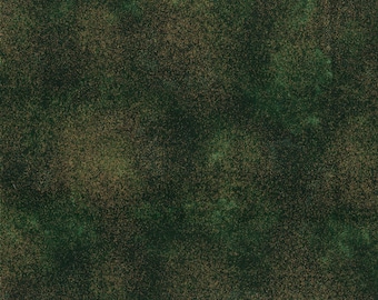 EOB~Timeless Treasures Shimmer Tonal Texture Green w/ Metallic Gold Cotton Fabric by the Yard or Select Length SHIMMER-GRN