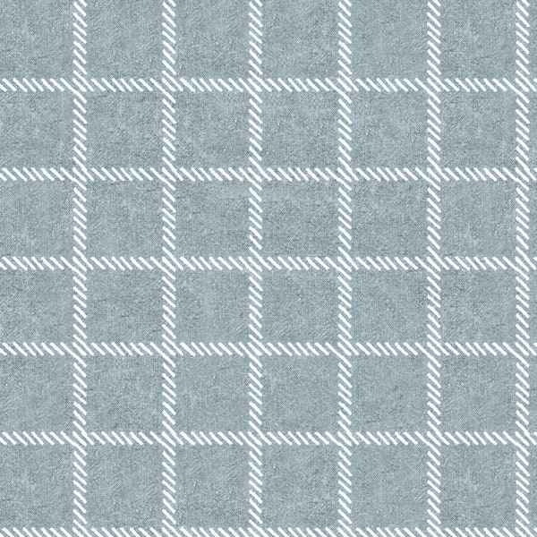 EOB~Riley Blake~She Who Sews Home Decor~Windowpane Plaid~Blue~Cotton CANVAS Fabric by the Yard or Select Length HD12503R-BLUE