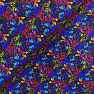 Sykel~Schmetterlinge im Flug~Gefüllte Schmetterlinge~Multi~Baumwollstoff, Baumwollstoff, Meterware, Länge auswählbar 10346-X