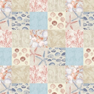 Michael Miller Coastal Living Seaside Patchwork Multi Cotton Fabric by the Yard or Select Length CX11434-MULT