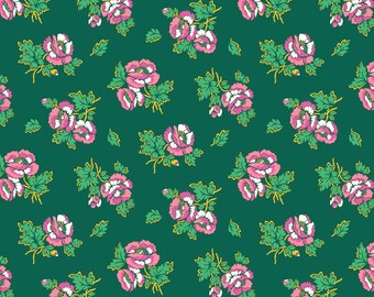 Figo Wild Abandon Unbound by Heather Bailey Teal Cotton Fabric by the Yard or Select Length 90894-74