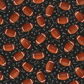 Timeless Treasures All Star Sports Footballs Black Cotton Fabric by the Yard or Select Length CD1228-BLACK