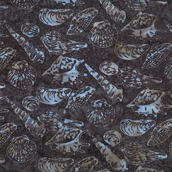 Hoffman~Bali Batiks~Along the Shores~Sea Shells~Gravel~Cotton Batik Fabric by the Yard or Select Length DM4-305