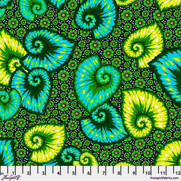 Esprit libre ~ Tropicalisme ~ Bégonia ~ Vert ~ Tissu en coton par cour ou longueur sélectionnée PWOB075-GREEN