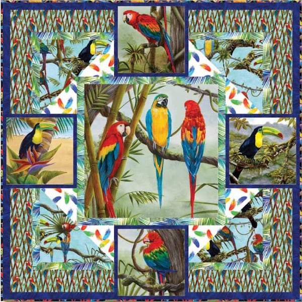 Parrot Quilt Pattern Etsy