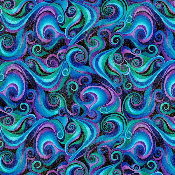 Swirl Embroidered Blanket- Blue main image 0