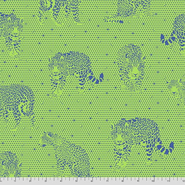 Free Spirit~Daydreamer by Tula Pink~Lil Jaguar~Kiwi~Cotton Fabric by the Yard or Select Length PWTP174-KIWI