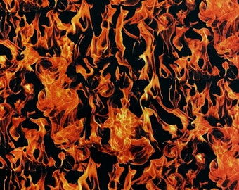 Timeless Treasures Fire & Rescue Fire Black Cotton Fabric by the Yard or Select Length C7734-BLACK