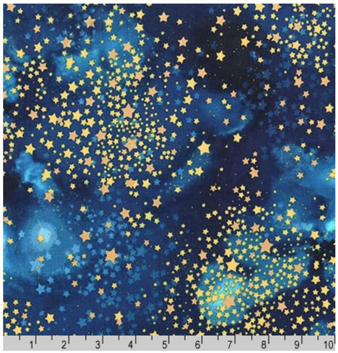 Robert Kaufman Stargazers Stars w/ Metallic Gold Etsy