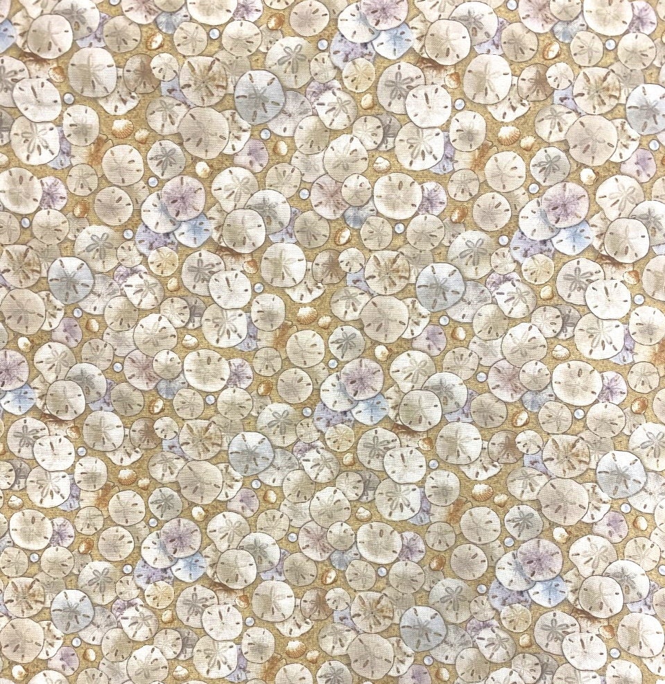 Elizabeths Studio~Lanscape Medley~Sand Dollars~Sand~Cotton Fabric by the Yard or Select Length 619E-SAND