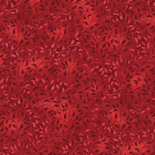 Wilmington Prints~Essentials Basics~Climbing Vine~Bright Red~Cotton Fabric by the Yard or Select Length 38717-333