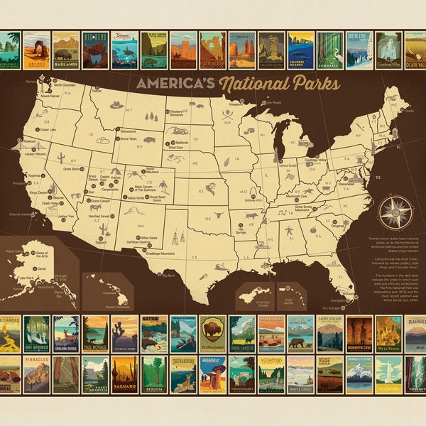 Riley Blake~National Parks~36.25" X 43" Poster Panel~Multi~Cotton Fabric by the Panel P9157-POSTER