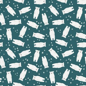 Riley Blake~Nice Ice Baby~Polar Bear~Teal~Cotton Fabric by the Yard or Select Length C11601R-TEAL