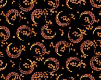 Midnight Moon Pumpkin. Crescent Moon Pattern A-1528-O by Andover