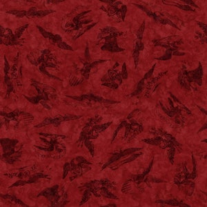 Quilting Treasures~Indivisible~Eagle Toss~Digital Print~Red~Cotton Fabric by the Yard or Select Length 28687-R