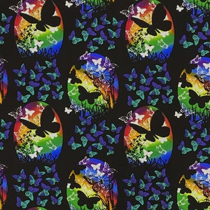 Sykel~Butterflies in Flight~Butterfly Vignettes~Multi~Cotton Fabric by the Yard or Select Length 10344-X