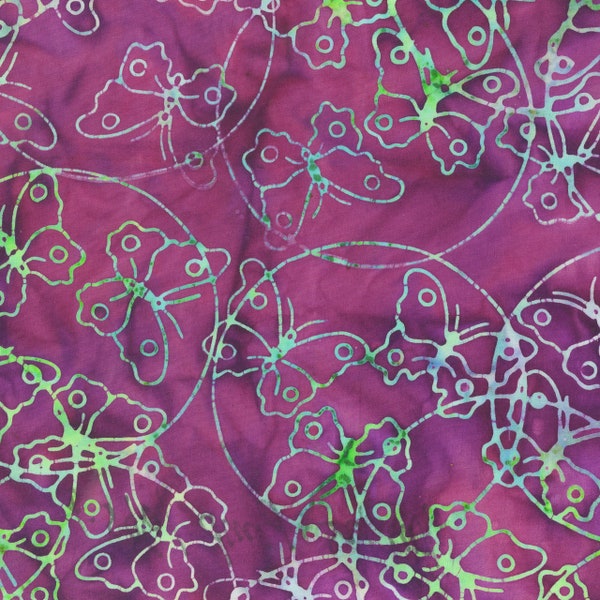 Anthology~Lavender Fields Batik~Butterfly Dance~Purple~Cotton Fabric by the Yard 336Q-8