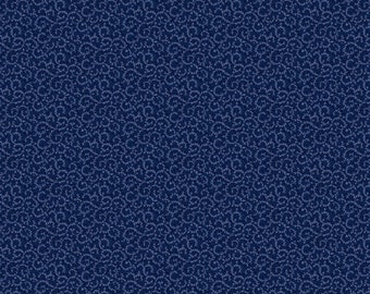 Wilmington Prints - Essentials Basics - Crescent Swirl - Navy - Cotton Fabric by the Yard or Select Length 98661-449