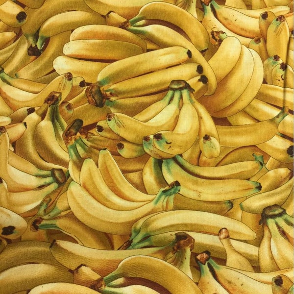 Elizabeths Studio~Food Festival~Bananas~Yellow~Cotton Fabric by the Yard or Select Length 461E-YLW