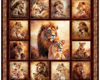 Roar of the Pride Lion Block Panel by QT Fabrics - 36