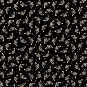 May include: A black background with a repeating pattern of brown and white butterflies. The butterflies are arranged in a grid pattern.