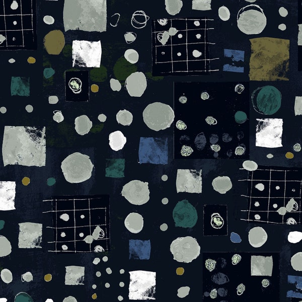 Windham Fabrics~Marble Run di Marcia Derse~Midnight~Deep Space~Tessuto di cotone tagliato su misura o Seleziona lunghezza 53737D-2