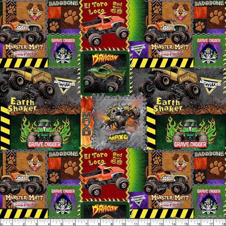 EOB Sykel Monster Jam Monster Truck Patch Multi Etsy