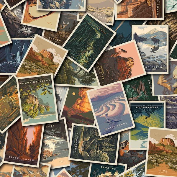 EOB~Riley Blake~National Parks~Postcard Toss~Digital~Multi~Cotton Fabric by the Yard or Select Length CD13290-MULTI