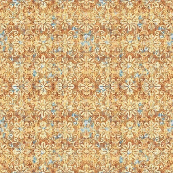 Quilting Treasures~Heirloom~Set Floral~Digital~Tan~Cotton Fabric by the Yard or Select Length 29545-A