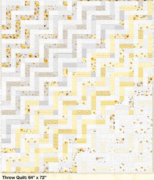 Wilmington Prints Fields of Gold Project Sheet Quilt Pattern 80in x 98in