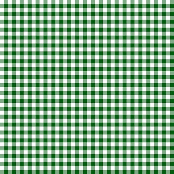 Wilmington Prints~Essentials Classics~Gingham~White/Dark Green~Cotton Fabric by the Yard or Select Length 39162-177