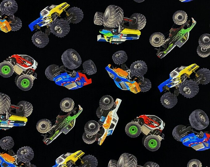 Big Monster Trucks Panel Something for the Little Guy Etsy