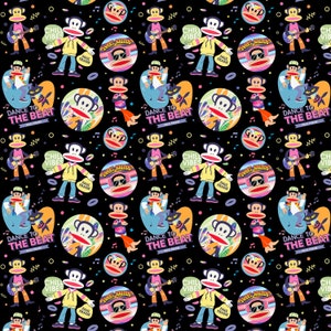 Michael Miller~Paul Frank~Dance Off~Black~Cotton Fabric by the Yard or Select Length DDC10512-BLAC