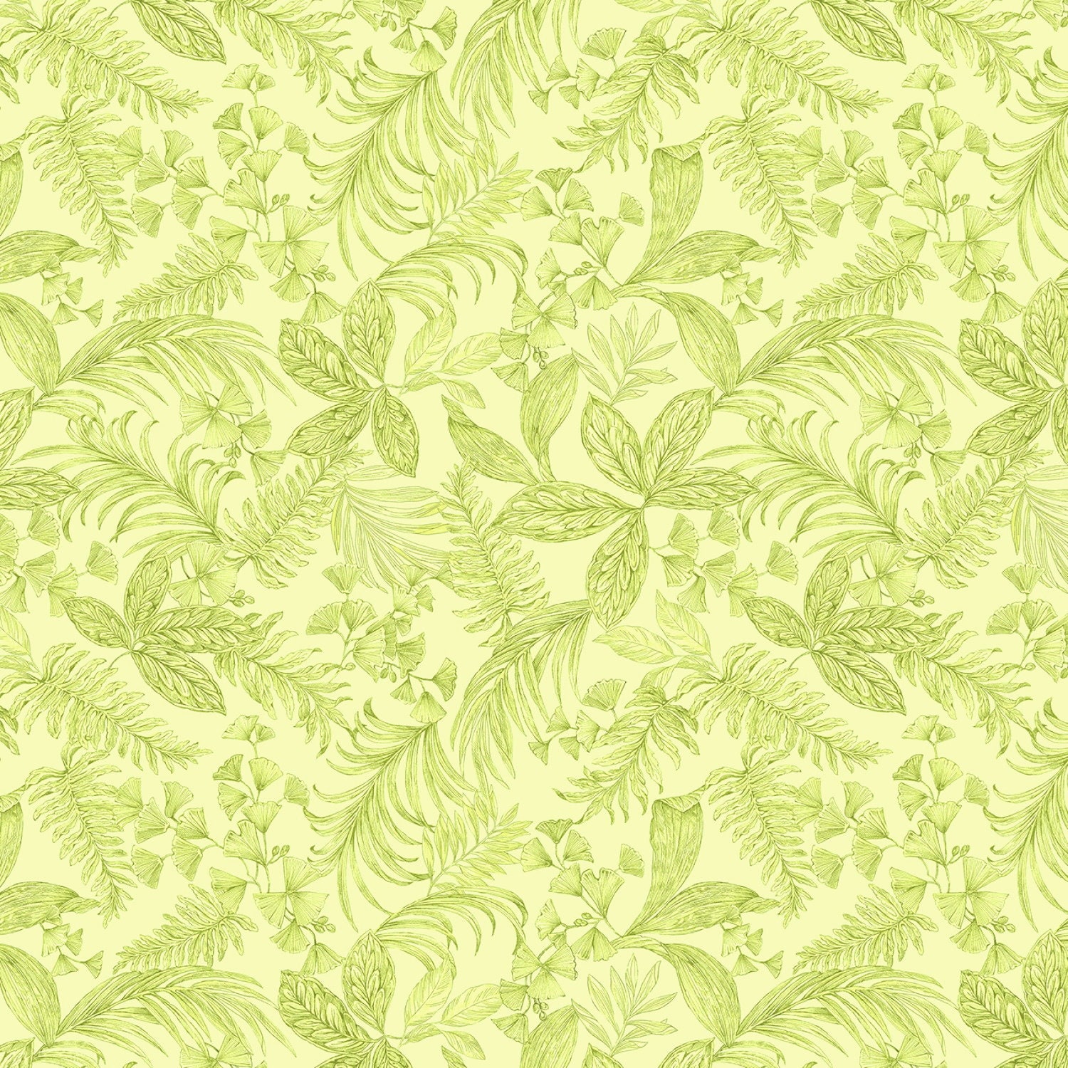 Michael Miller~exotica~tropical Toile~lime~cotton Fabric by