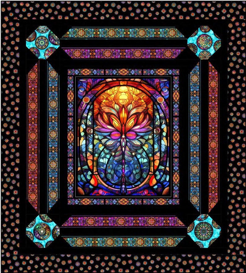 Quilt Kit~Sliders~73" x 81" Radiant Reflections Panel Quilt (includes pattern and fabric for top of quilt and binding) AAFQK-1230