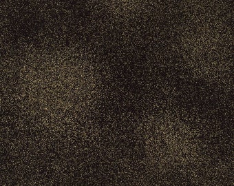 EOB Timeless Treasures Shimmer Tonal Texture w/ Metallic Gold Black Cotton Fabric by the Yard or Select Length SHIMMER-BLK