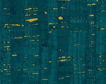 Windham~Uncorked~Turquoise w/ Metallic Gold~Cotton Fabric by the Yard or Select Length 50107M-31