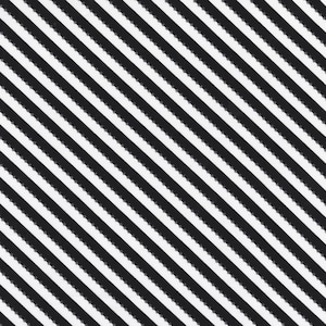 May include: Black and white striped pattern with thin black stripes on a white background. The stripes are diagonal and run from the top left to the bottom right.