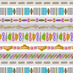 Quilting Treasures~A Cut Above~Hairdresser Stripe~Digital Print~Gray~Cotton Fabric by the Yard or Select Length 28754-K