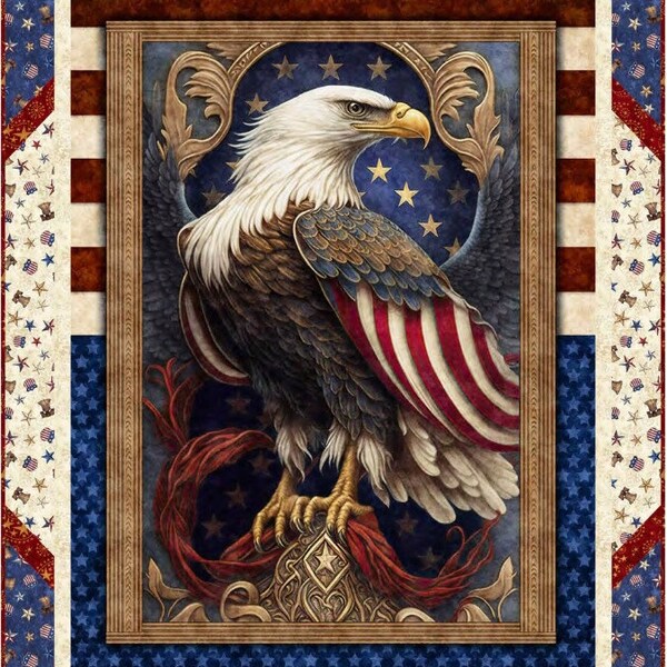Quilt Kit~American Spirit~40" x 50" American Eagle Panel Wall Quilt (includes pattern and fabric for top of quilt and binding) AAFQK-1171