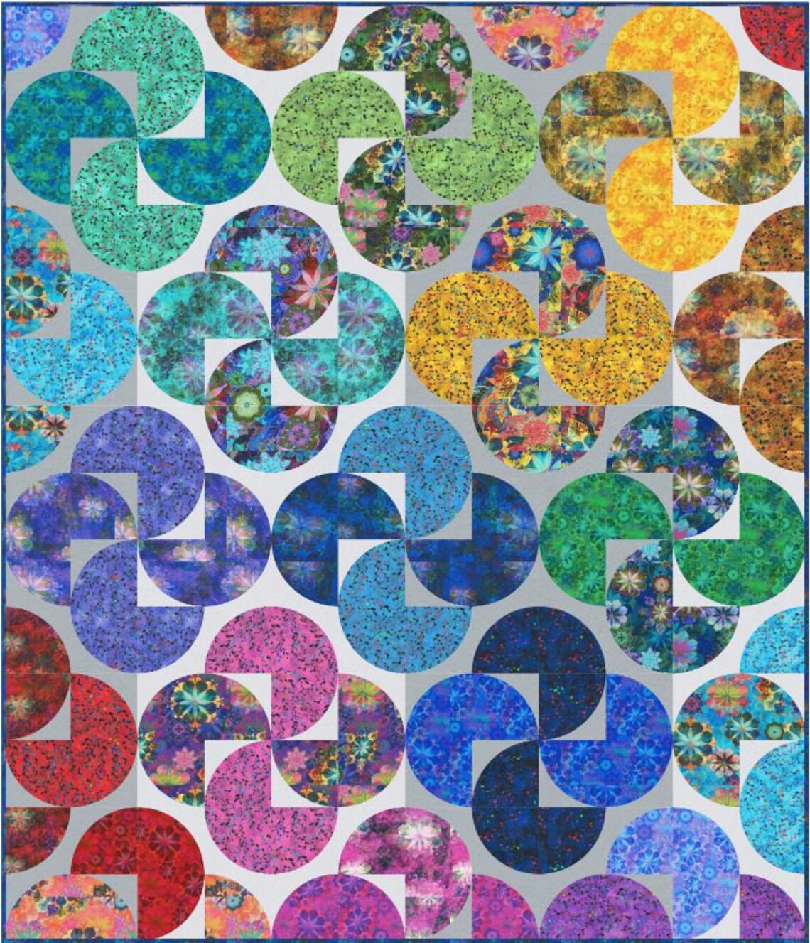 Robert Kaufman Venice Flowers Sapphire Cotton Fabric Etsy