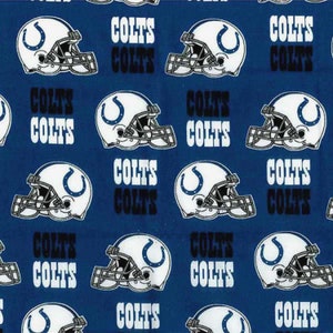 EOB~Fabric Traditions~NFL Cotton~Indianapolis Colts~Blau/Weiss~150cm breiter Baumwollstoff~Baumwollstoff Meterware 6006-D