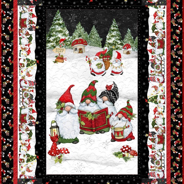 Christmas Gnome Quilt Panel Etsy
