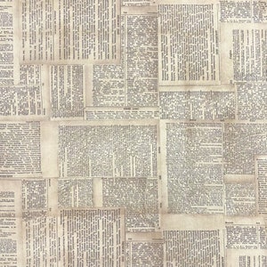 Puede incluir: Un patrón sin costuras de recortes de periódicos antiguos con texto en tinta negra sobre un fondo beige. El texto incluye palabras como "Time 1903" y "Moment 1903".