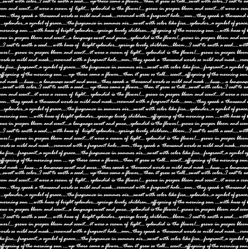 Studio E Hothouse Magic Written Script Black Cotton Fabric by the Yard ...