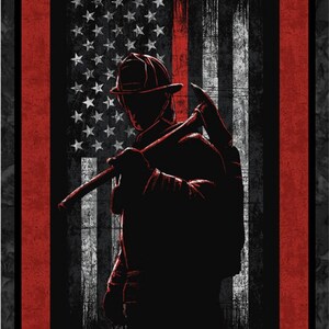 Sykel~Military Police Fire Nurse~24&quot; x 43&quot; Fire Fighter Panel~Multi~Cotton Fabric by the Panel 1195-FF