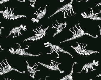 Timeless Treasures~Dinosaurs~Glow in the Dark Dinosaur~Glow~Cotton Fabric by the Yard or Select Length CG8334-GLOW