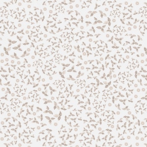P&B Textiles~Fawnd of You~Leafy Blender~White~Cotton Fabric by the Yard or Select Length FOYO5109-W