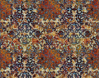 Quilting Treasures~Heirloom~Large Set Medallion~Digital~Tan~Cotton Fabric by the Yard or Select Length 29542-A