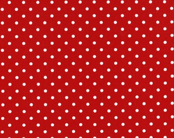 Timeless Treasures~Polka Dots~Dots~Red/White~Cotton Fabric by the Yard or Select Length C1820-RED